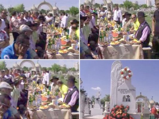 Ţiganii au încins un chef de zile mari în cimitir, de Paştele Blajinilor - VIDEO!